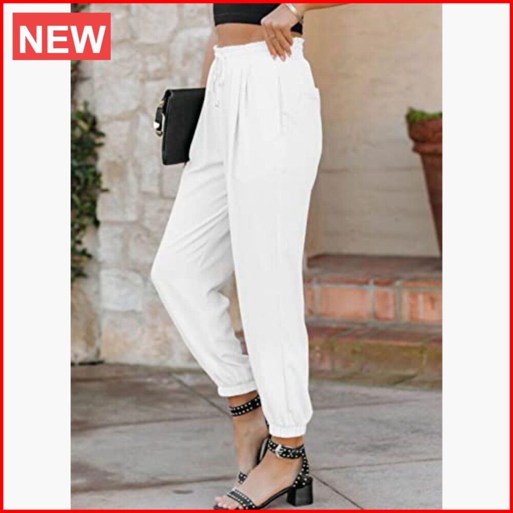 Polyester High Waisted Drawstring Joggers with Po… - image 3